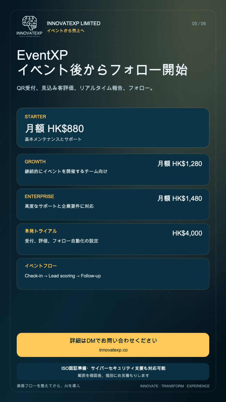 EventXP — イベント後からフォロー開始